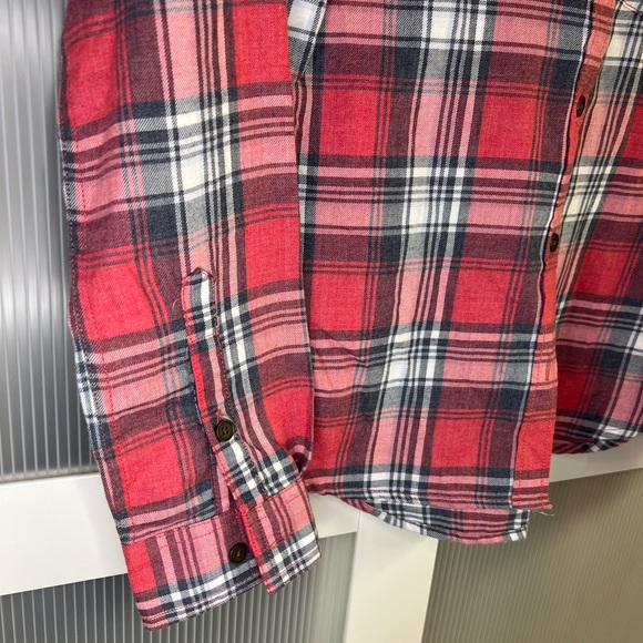 Women’s Red Flannel Button Up Shirt - Picture 4 of 5